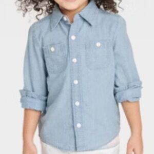 Oshkosh B'gosh Boys Chambray Long-Sleeve Button-Down Shirt | Size 5T